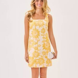 Lilly Pulitzer Sunflower Yellow and White Mini Dress